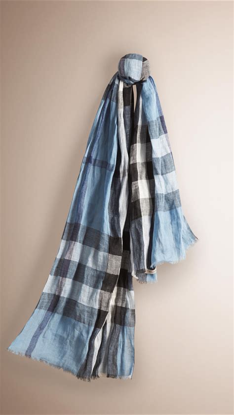 burberry blue linen scarf|Burberry original scarf.